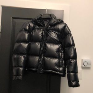 Black shiny bomber TNA super puff jacket